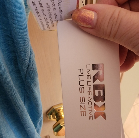 NWT Womens Plus sz 2X RBX Active Wear Athletic blue short sleeve Shirt - Picture 5 of 6